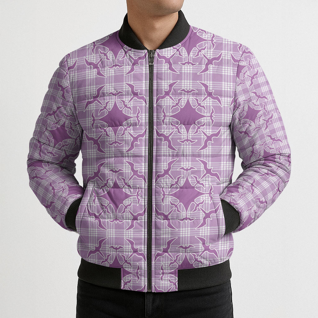 Poni Hawaii Iwa Bird Palaka Motifs Bomber Puffer Jacket LT14 - Polynesian Pride