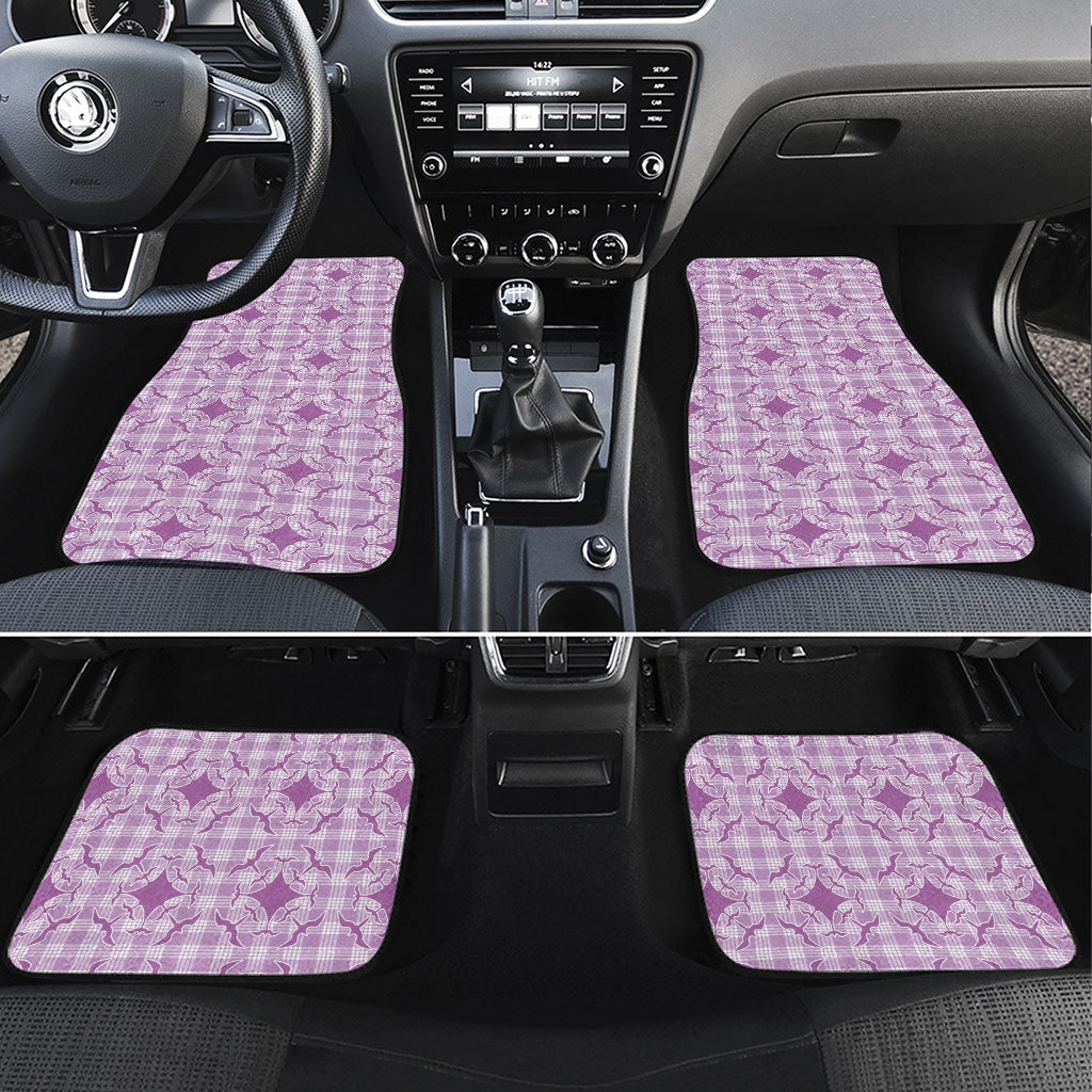 Poni Hawaii Iwa Bird Palaka Motifs Car Mats LT14 Set 4pcs Purple - Polynesian Pride