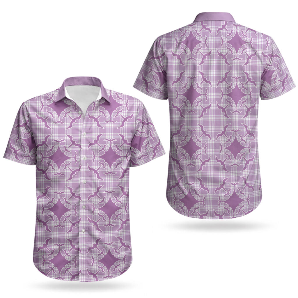 Poni Hawaii Iwa Bird Palaka Motifs Couples Matching Puletasi and Hawaiian Shirt LT14 - Polynesian Pride