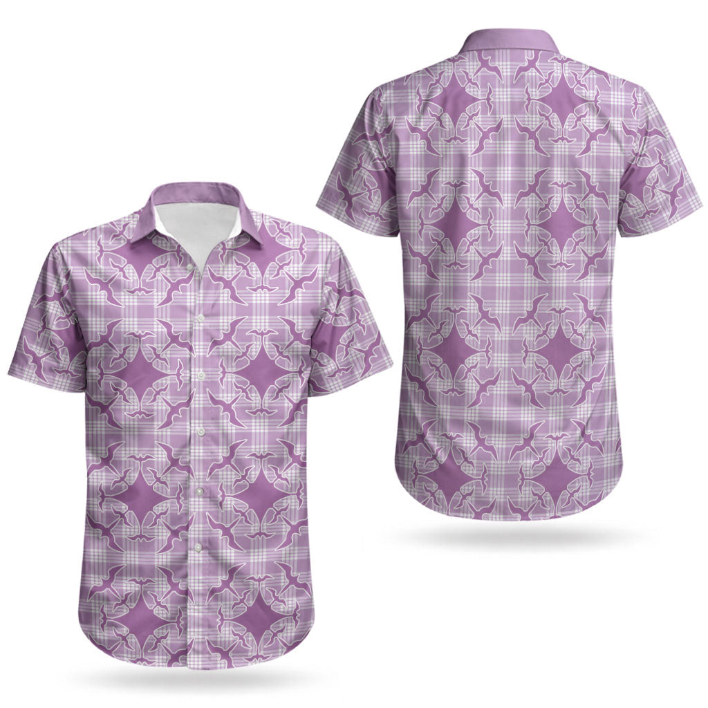 Poni Hawaii Iwa Bird Palaka Motifs Couples Matching Short Sleeve Bodycon Dress and Hawaiian Shirt LT14 - Polynesian Pride