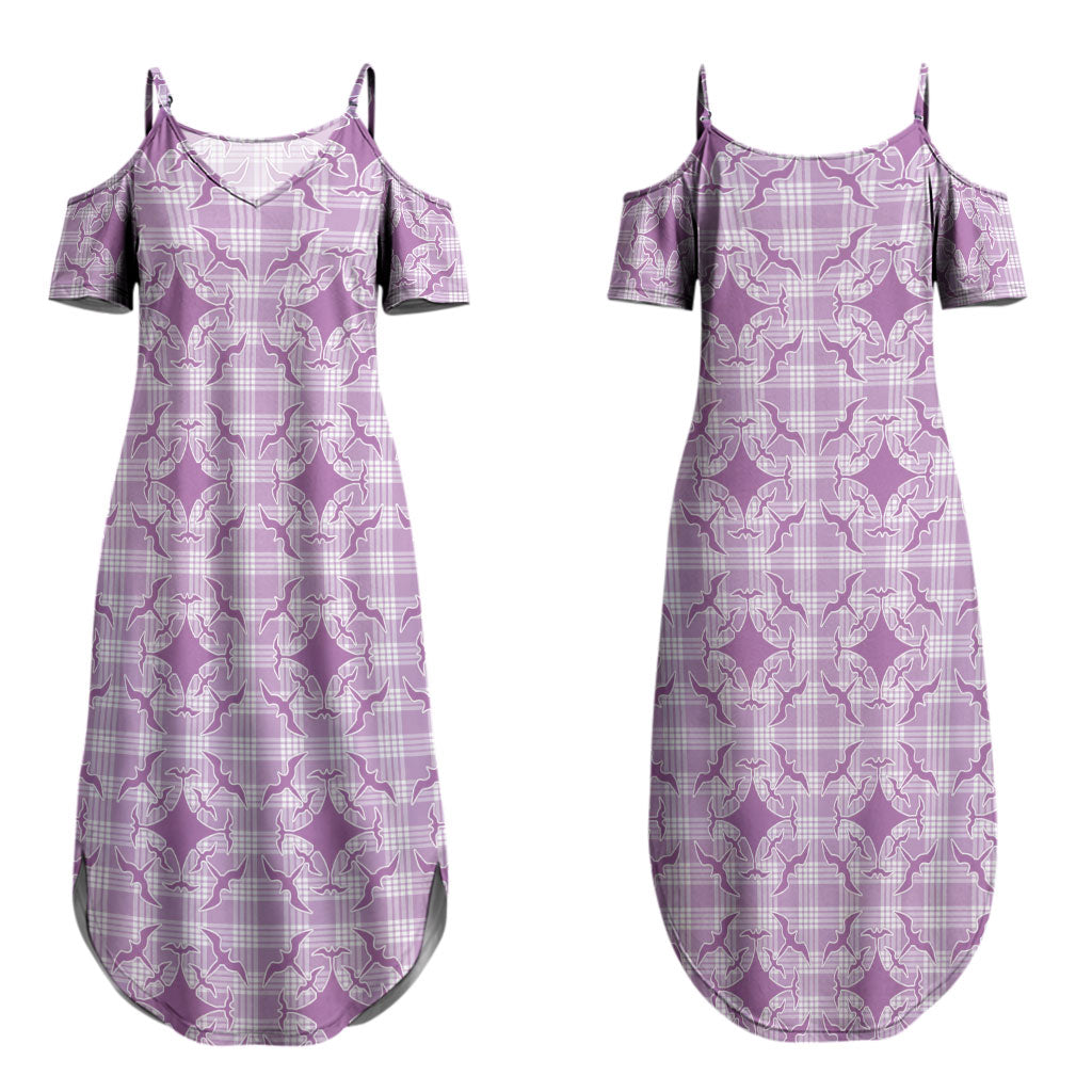 Poni Hawaii Iwa Bird Palaka Motifs Couples Matching Summer Maxi Dress and Long Sleeve Button Shirt LT14 - Polynesian Pride