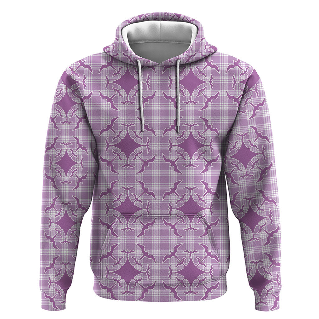 Poni Hawaii Iwa Bird Palaka Motifs Hoodie LT14 Pullover Hoodie Purple - Polynesian Pride