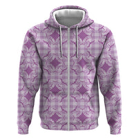 Poni Hawaii Iwa Bird Palaka Motifs Hoodie LT14 Zip Hoodie Purple - Polynesian Pride