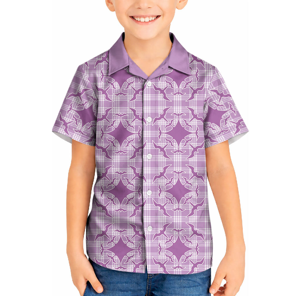 Poni Hawaii Iwa Bird Palaka Motifs Kid Hawaiian Shirt