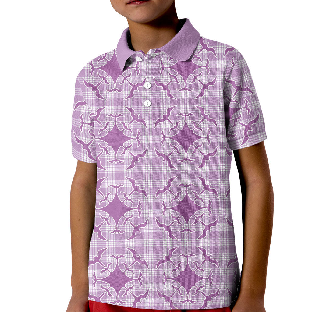 Poni Hawaii Iwa Bird Palaka Motifs Kid Polo Shirt LT14 Kid Purple - Polynesian Pride