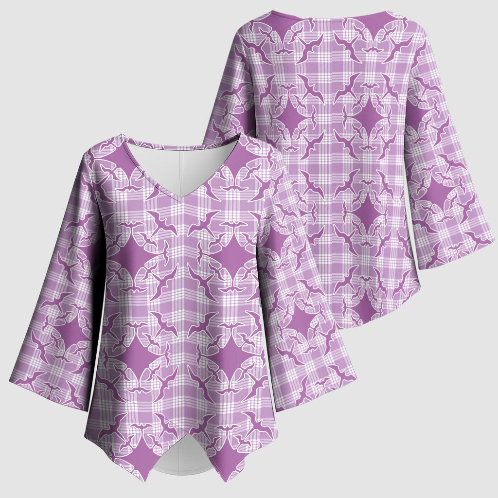 Poni Hawaii Iwa Bird Palaka Motifs Kimono Sleeve Blouse LT14 - Polynesian Pride