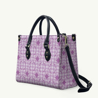 Poni Hawaii Iwa Bird Palaka Motifs Leather Bag LT14 Purple - Polynesian Pride