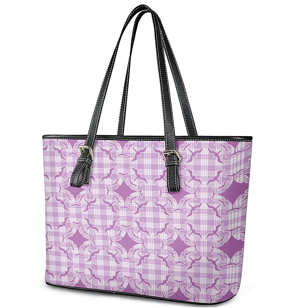 Poni Hawaii Iwa Bird Palaka Motifs Leather Tote Bag LT14 - Polynesian Pride