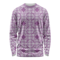 Poni Hawaii Iwa Bird Palaka Motifs Long Sleeve Shirt LT14 Unisex Purple - Polynesian Pride