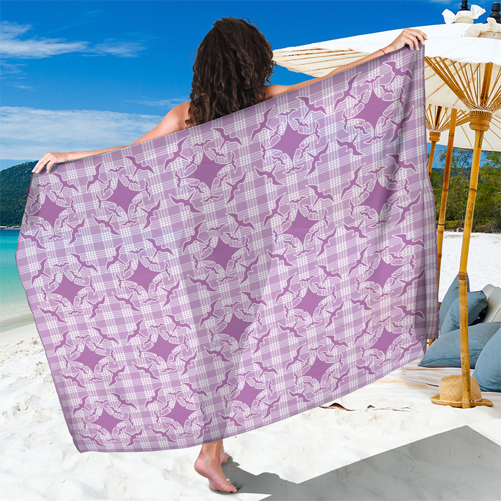 Poni Hawaii Iwa Bird Palaka Motifs Sarong LT14 One Size 44 x 66 inches Purple - Polynesian Pride
