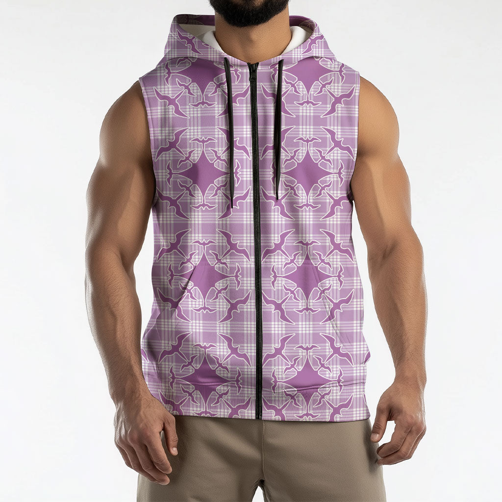 Poni Hawaii Iwa Bird Palaka Motifs Sleeveless Zip Hoodie LT14 - Polynesian Pride
