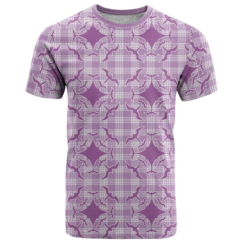 Poni Hawaii Iwa Bird Palaka Motifs T Shirt LT14 Purple - Polynesian Pride