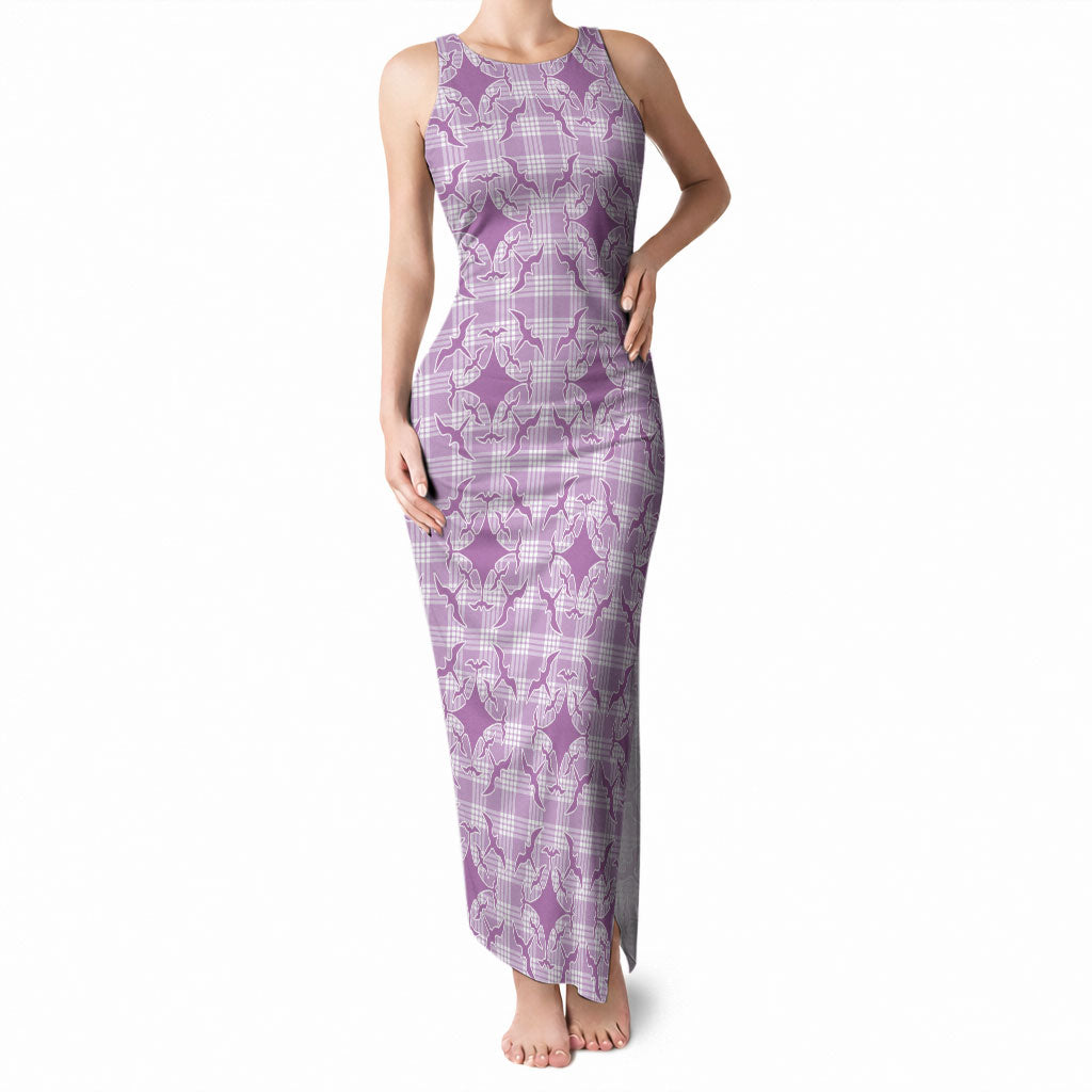 Poni Hawaii Iwa Bird Palaka Motifs Tank Maxi Dress LT14 Women Purple - Polynesian Pride