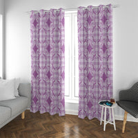 Poni Hawaii Iwa Bird Palaka Motifs Window Curtain LT14 With Grommets Purple - Polynesian Pride