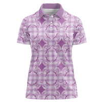 Poni Hawaii Iwa Bird Palaka Motifs Women Polo Shirt LT14 Female Purple - Polynesian Pride