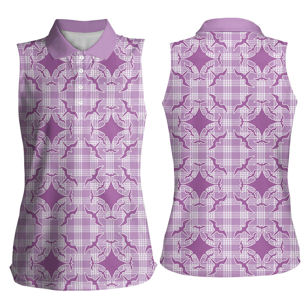 Poni Hawaii Iwa Bird Palaka Motifs Women Sleeveless Polo Shirt LT14 - Polynesian Pride
