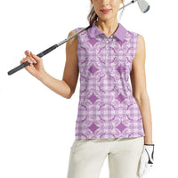 Poni Hawaii Iwa Bird Palaka Motifs Women Sleeveless Polo Shirt LT14 - Polynesian Pride
