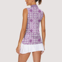 Poni Hawaii Iwa Bird Palaka Motifs Women Sleeveless Polo Shirt LT14 - Polynesian Pride