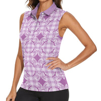 Poni Hawaii Iwa Bird Palaka Motifs Women Sleeveless Polo Shirt LT14 - Polynesian Pride