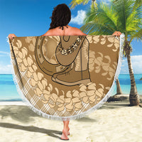 Makue Hawaii Cowboy Palaka Motifs Personalised Beach Blanket Paniolo Festival Puakenikeni Lei LT14 - Polynesian Pride