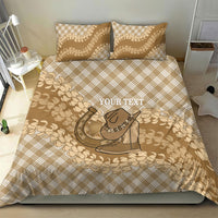 Makue Hawaii Cowboy Palaka Motifs Personalised Bedding Set Paniolo Festival Puakenikeni Lei LT14 - Polynesian Pride