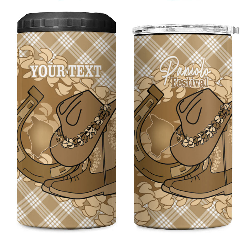 Makue Hawaii Cowboy Palaka Motifs Personalised 4 in 1 Can Cooler Tumbler Paniolo Festival Puakenikeni Lei LT14 One Size: 16 oz Brown - Polynesian Pride