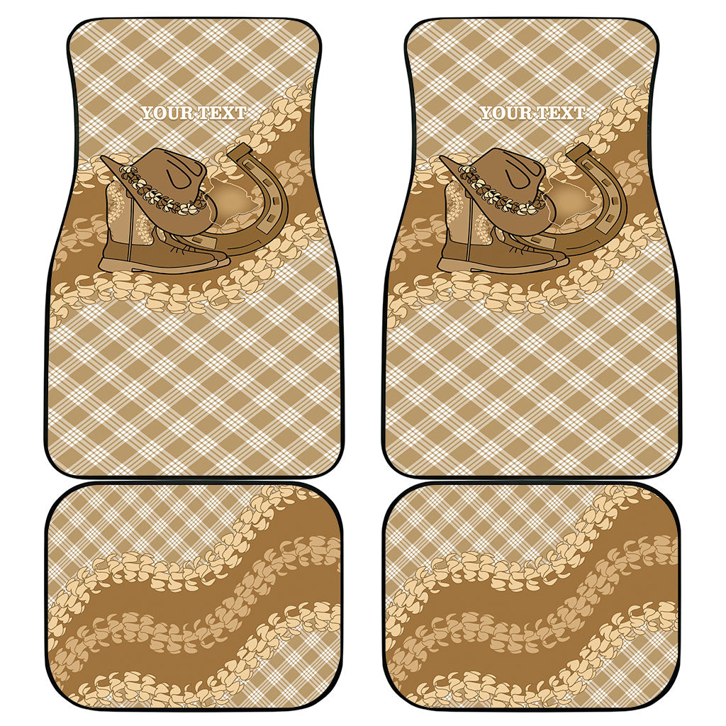 Makue Hawaii Cowboy Palaka Motifs Personalised Car Mats Paniolo Festival Puakenikeni Lei LT14 - Polynesian Pride