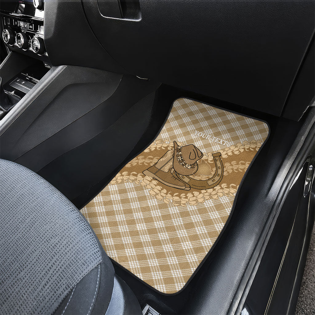 Makue Hawaii Cowboy Palaka Motifs Personalised Car Mats Paniolo Festival Puakenikeni Lei LT14 - Polynesian Pride