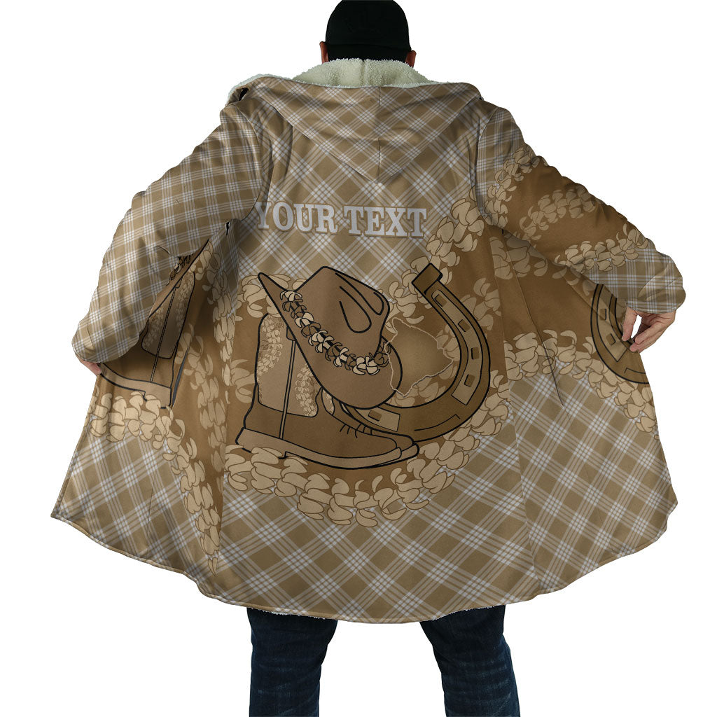 Makue Hawaii Cowboy Palaka Motifs Personalised Cloak Paniolo Festival Puakenikeni Lei LT14 - Polynesian Pride