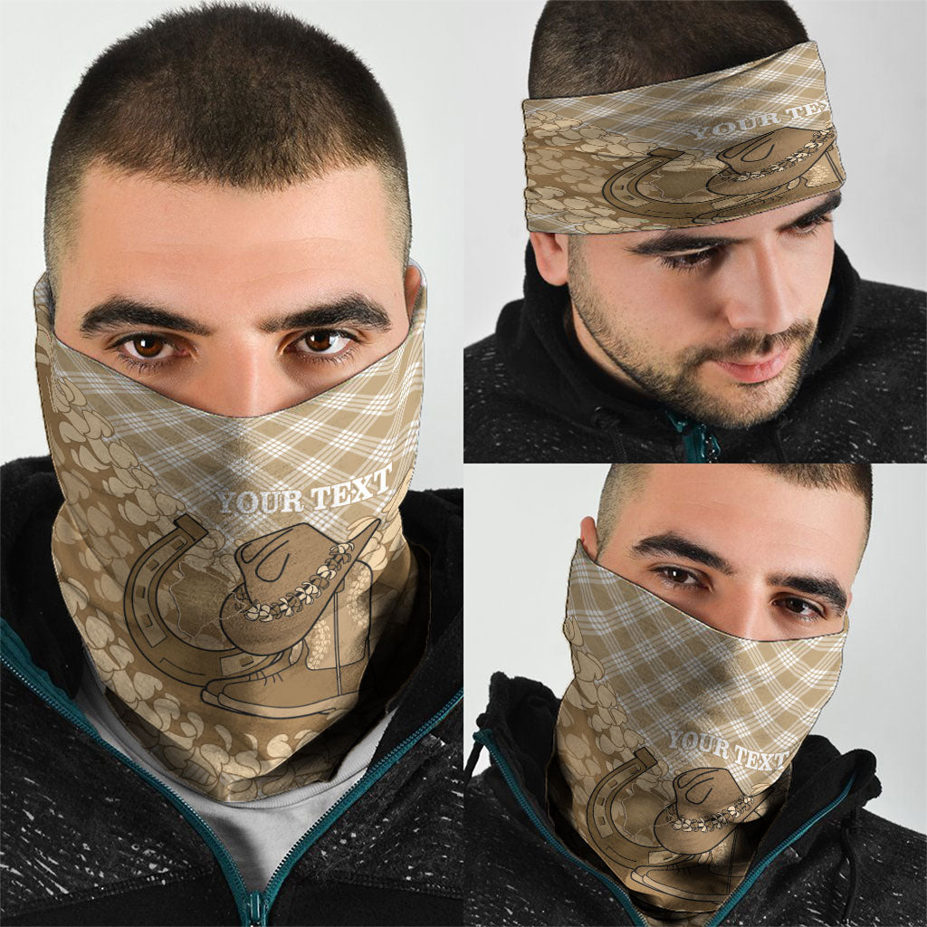 Makue Hawaii Cowboy Palaka Motifs Personalised Neck Gaiter Paniolo Festival Puakenikeni Lei LT14 - Polynesian Pride