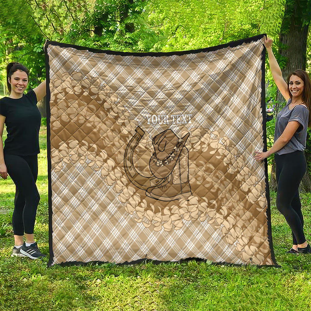 Makue Hawaii Cowboy Palaka Motifs Personalised Quilt Paniolo Festival Puakenikeni Lei LT14 - Polynesian Pride