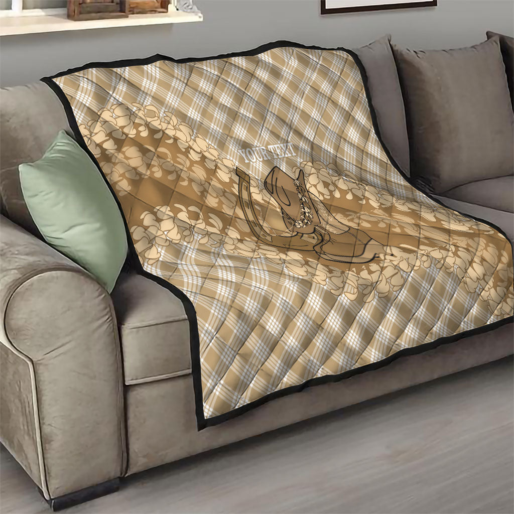 Makue Hawaii Cowboy Palaka Motifs Personalised Quilt Paniolo Festival Puakenikeni Lei LT14 - Polynesian Pride