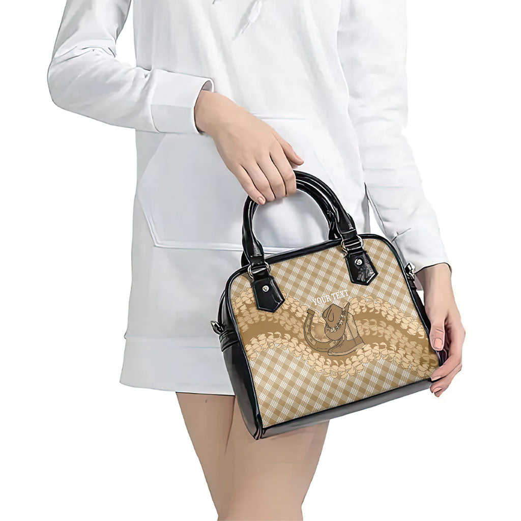 Makue Hawaii Cowboy Palaka Motifs Personalised Shoulder Handbag Paniolo Festival Puakenikeni Lei LT14 - Polynesian Pride
