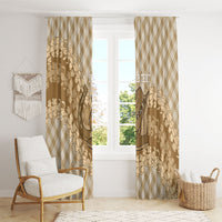 Makue Hawaii Cowboy Palaka Motifs Personalised Window Curtain Paniolo Festival Puakenikeni Lei LT14 - Polynesian Pride