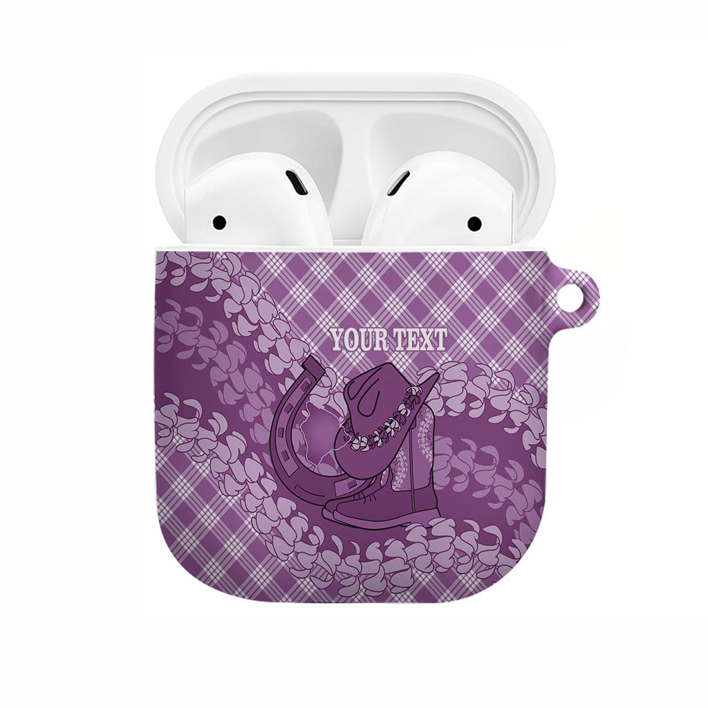 Poni Hawaii Cowboy Palaka Motifs Personalised AirPods Case Paniolo Festival Puakenikeni Lei
