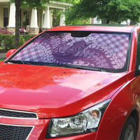 Poni Hawaii Cowboy Palaka Motifs Personalised Auto Sun Shade Paniolo Festival Puakenikeni Lei LT14 - Polynesian Pride
