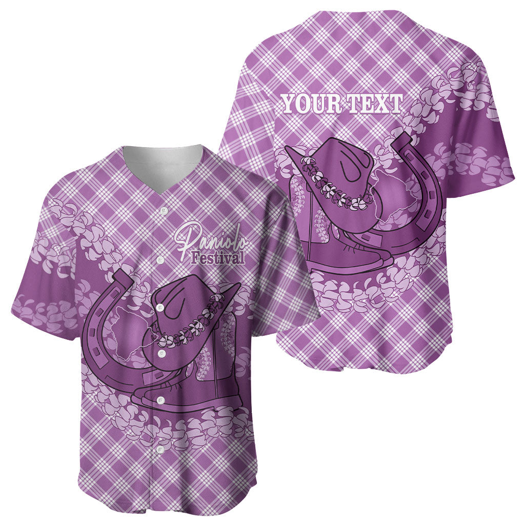 Poni Hawaii Cowboy Palaka Motifs Personalised Baseball Jersey Paniolo Festival Puakenikeni Lei LT14 - Polynesian Pride