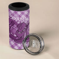 Poni Hawaii Cowboy Palaka Motifs Personalised 4 in 1 Can Cooler Tumbler Paniolo Festival Puakenikeni Lei LT14 - Polynesian Pride