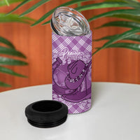 Poni Hawaii Cowboy Palaka Motifs Personalised 4 in 1 Can Cooler Tumbler Paniolo Festival Puakenikeni Lei LT14 - Polynesian Pride