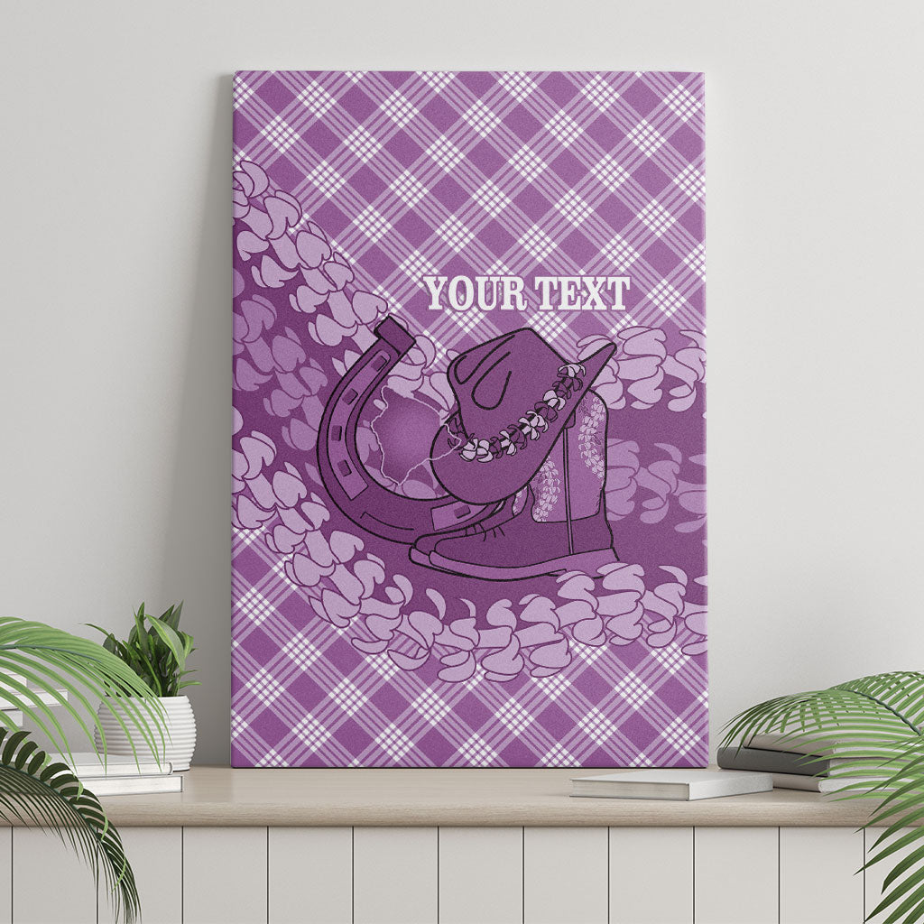Poni Hawaii Cowboy Palaka Motifs Personalised Canvas Wall Art Paniolo Festival Puakenikeni Lei LT14 - Polynesian Pride