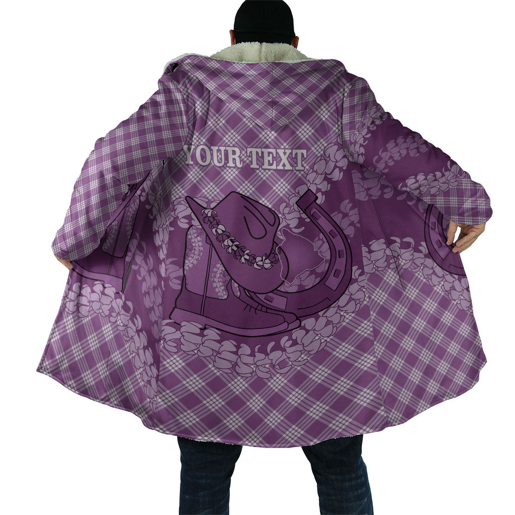 Poni Hawaii Cowboy Palaka Motifs Personalised Cloak Paniolo Festival Puakenikeni Lei LT14 - Polynesian Pride