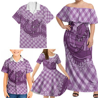 Poni Hawaii Cowboy Palaka Motifs Personalised Family Matching Off Shoulder Maxi Dress and Hawaiian Shirt Paniolo Festival Puakenikeni Lei LT14 - Polynesian Pride