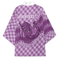 Poni Hawaii Cowboy Palaka Motifs Personalised Kimono Paniolo Festival Puakenikeni Lei LT14 - Polynesian Pride
