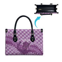 Poni Hawaii Cowboy Palaka Motifs Personalised Leather Bag Paniolo Festival Puakenikeni Lei LT14 - Polynesian Pride