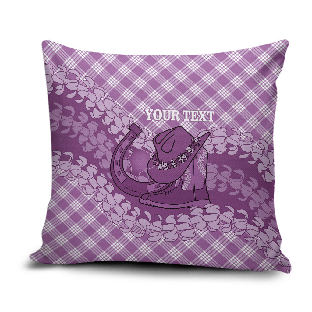 Poni Hawaii Cowboy Palaka Motifs Personalised Pillow Cover Paniolo Festival Puakenikeni Lei