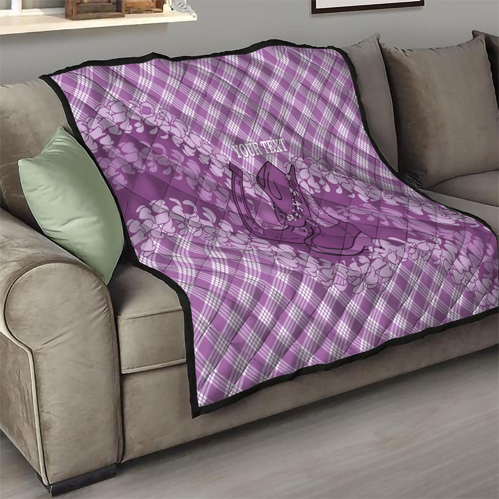 Poni Hawaii Cowboy Palaka Motifs Personalised Quilt Paniolo Festival Puakenikeni Lei LT14 - Polynesian Pride