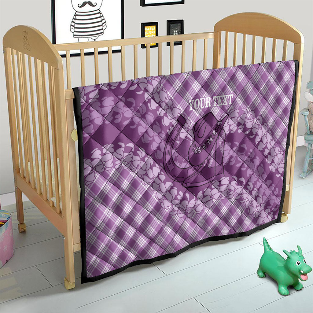 Poni Hawaii Cowboy Palaka Motifs Personalised Quilt Paniolo Festival Puakenikeni Lei LT14 - Polynesian Pride