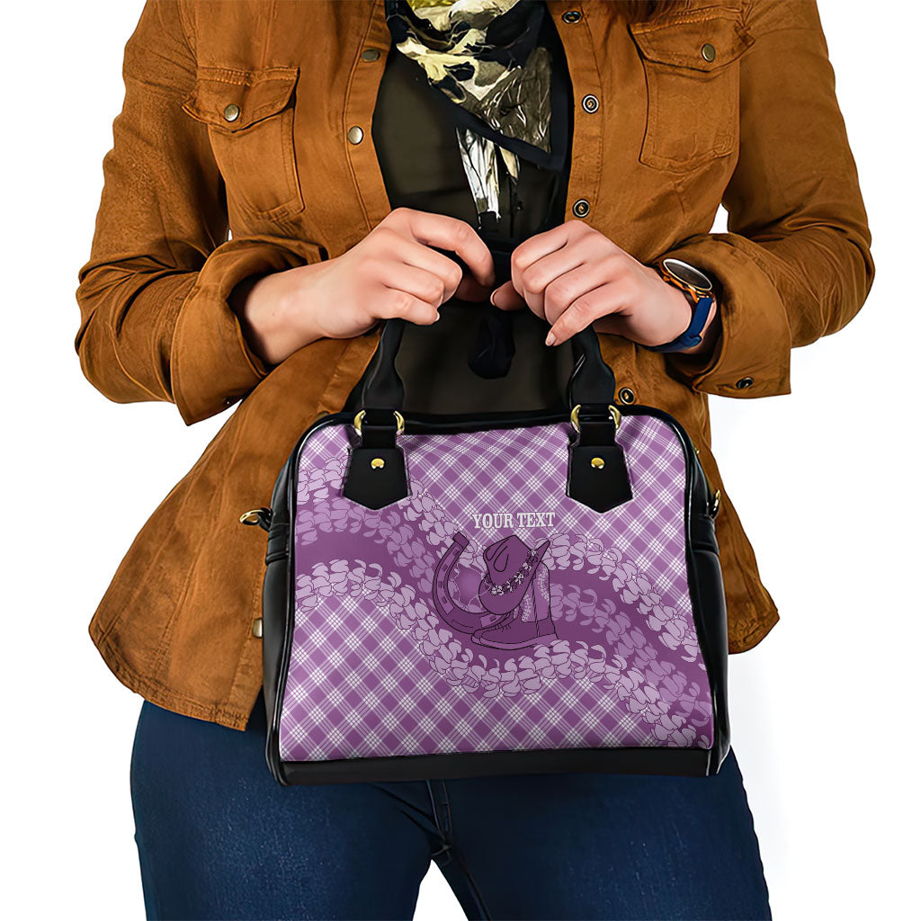 Poni Hawaii Cowboy Palaka Motifs Personalised Shoulder Handbag Paniolo Festival Puakenikeni Lei LT14 - Polynesian Pride