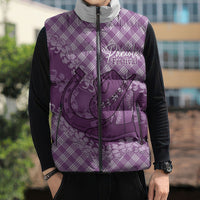 Poni Hawaii Cowboy Palaka Motifs Personalised Sleeveless Puffer Jacket Paniolo Festival Puakenikeni Lei LT14 - Polynesian Pride