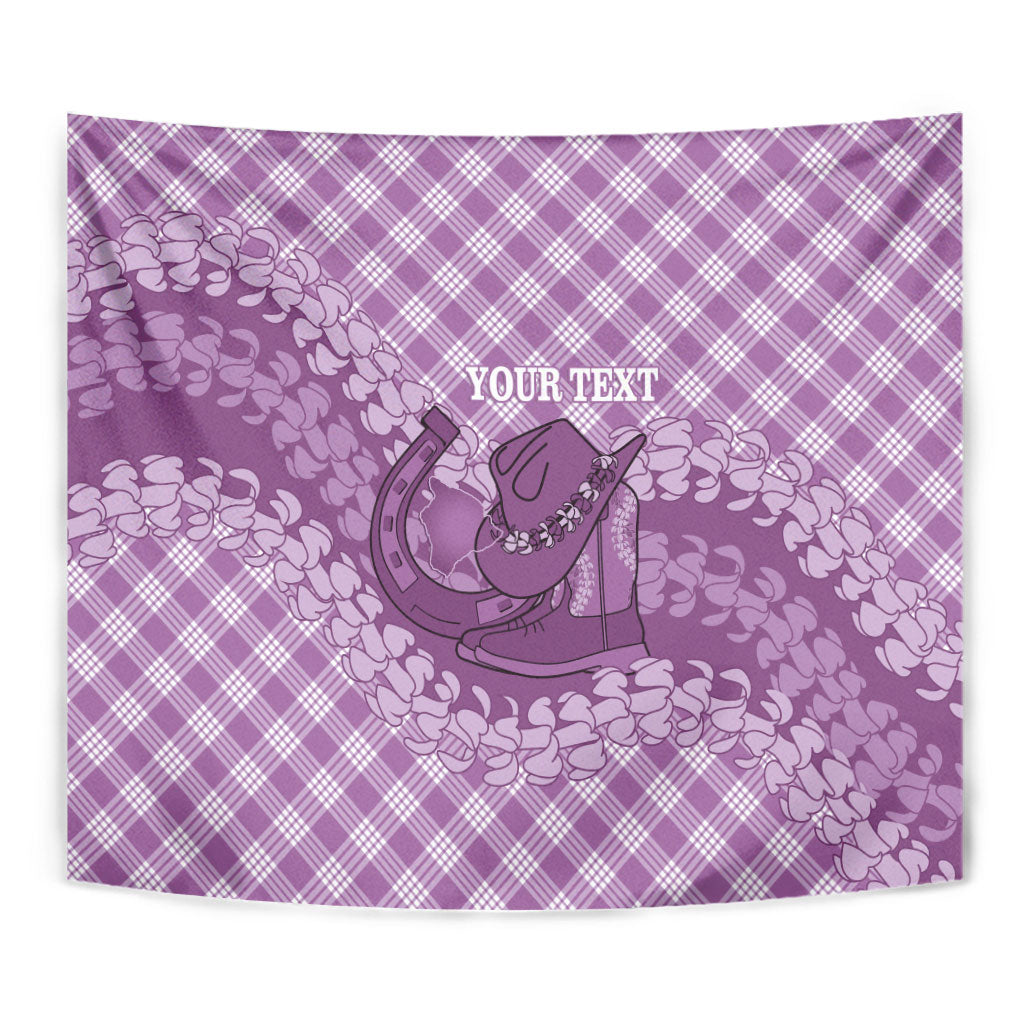 Poni Hawaii Cowboy Palaka Motifs Personalised Tapestry Paniolo Festival Puakenikeni Lei LT14 - Polynesian Pride